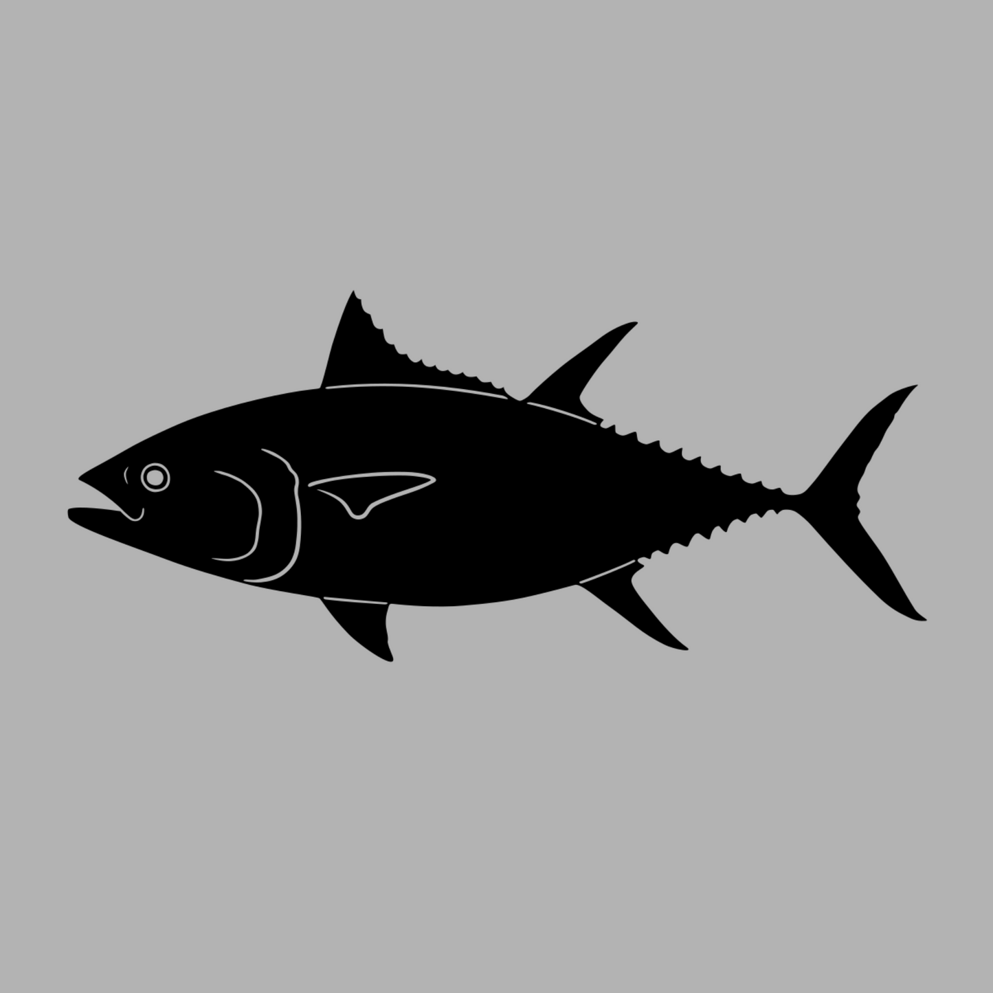 Bluefin Tuna Vinyl Decal Design Black Left Facing