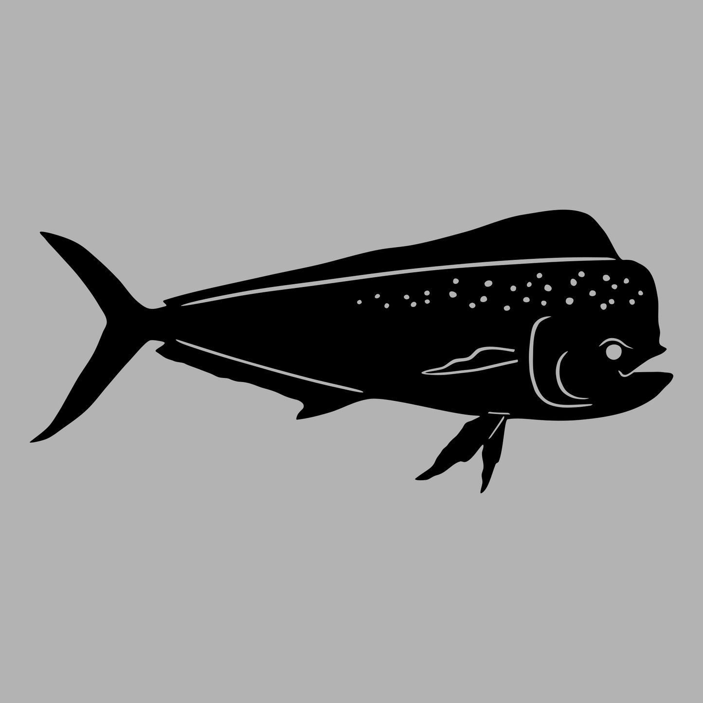 Dorado / Mahi Vinyl Decal Design Black Right Facing