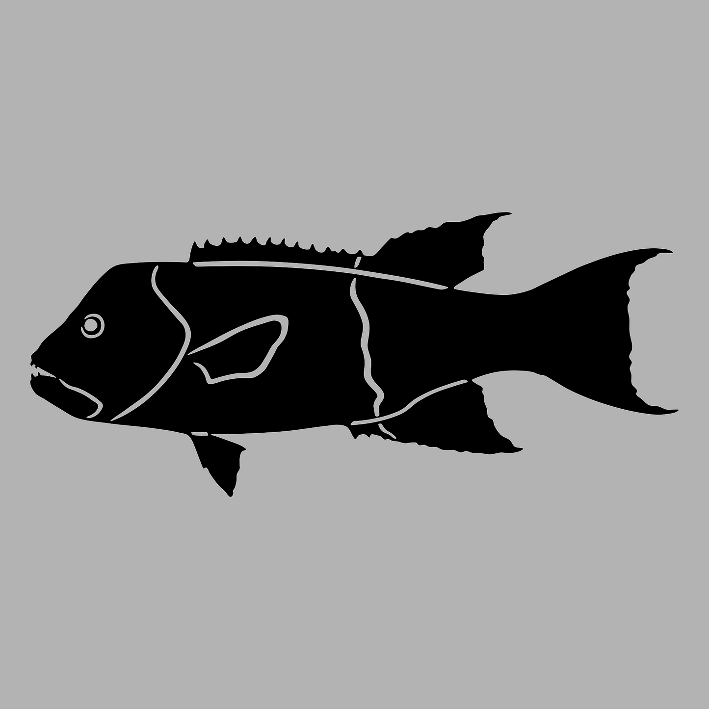 Ca Sheephead Vinyl Decal Design Black Left Facing