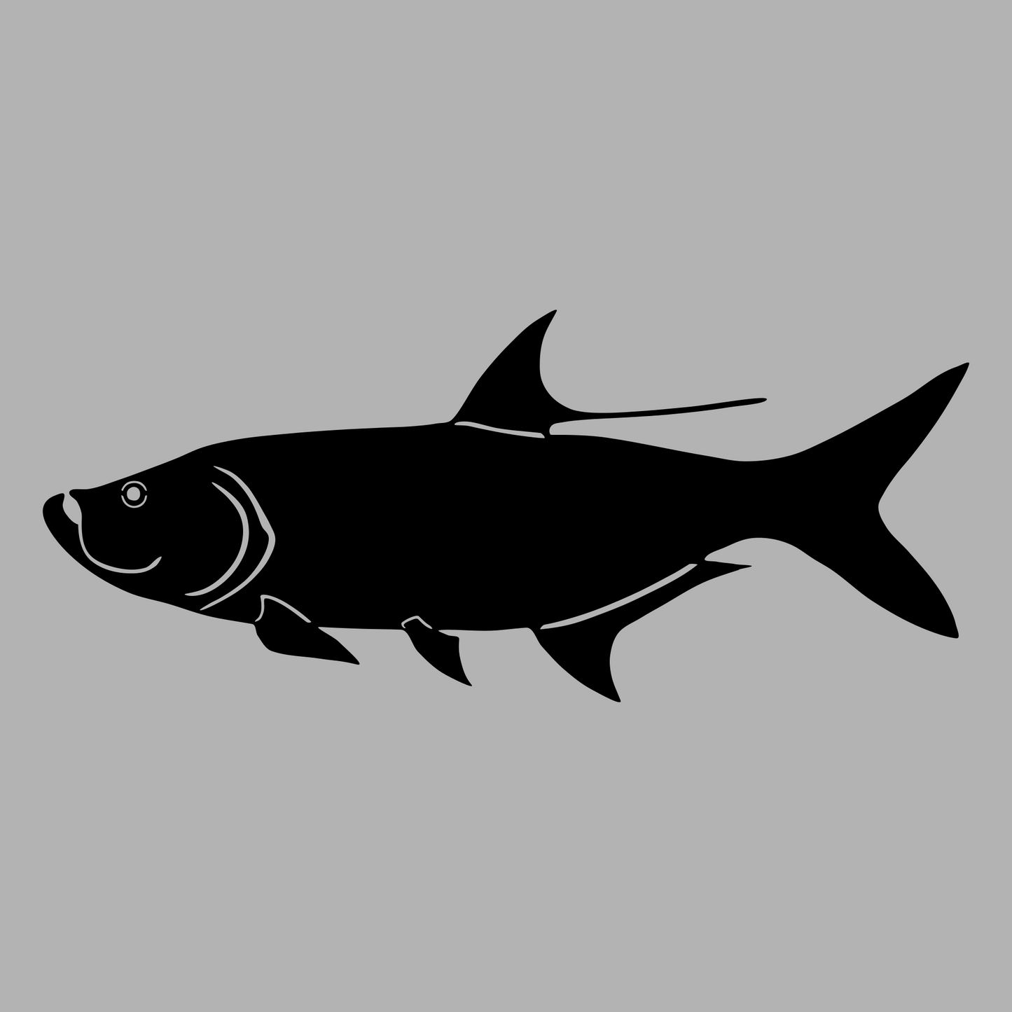 Tarpon Vinyl Decal Design Black Left Facing
