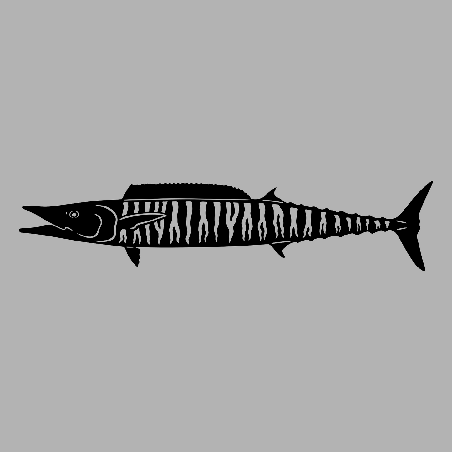 Wahoo Vinyl Decal Design Black Left Facing