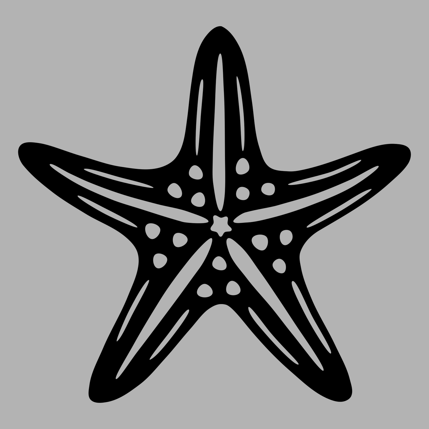 Starfish Vinyl Decal ~ Saltwater Detailed Silhouette Sticker