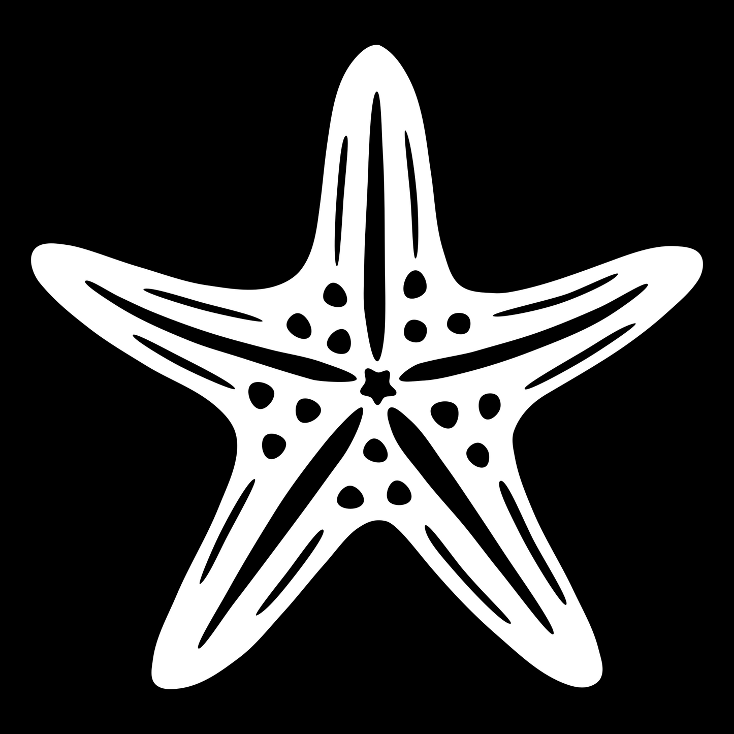Starfish Vinyl Decal ~ Saltwater Detailed Silhouette Sticker